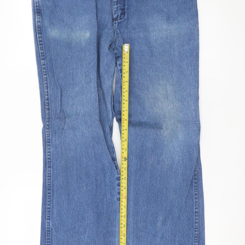 Wrangler Men's Blue Denim Straight Jeans 35x30 Regular Fit