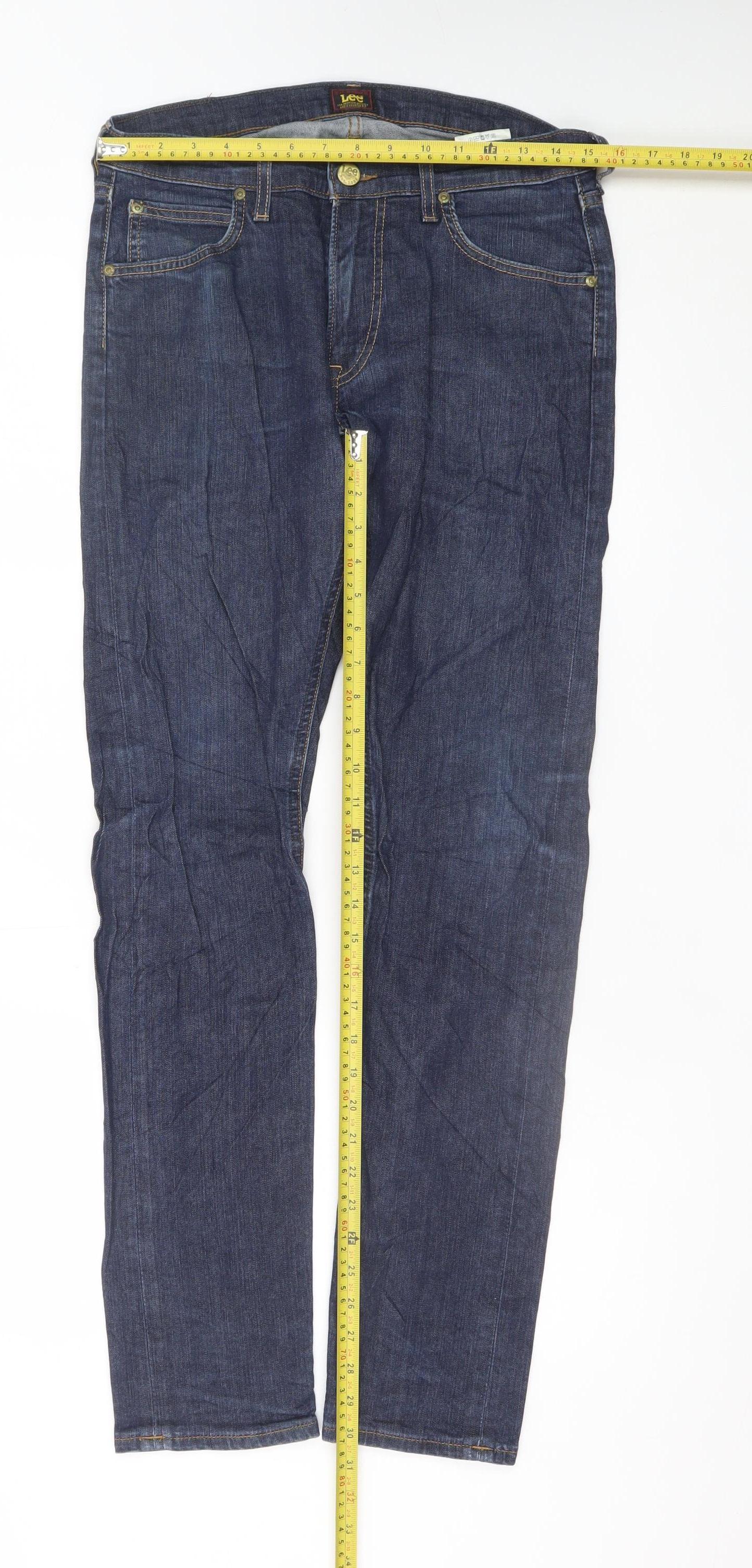 Lee Men's Blue Luke Slim Straight Fit Jeans W30 L32