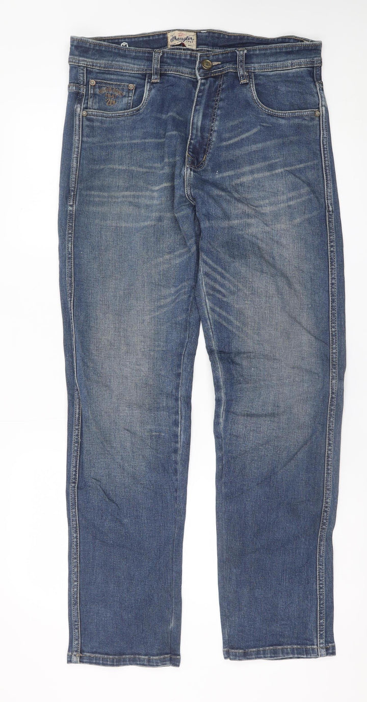 Wrangler Men's Blue Regular Fit Straight Leg Denim Jeans 34x34