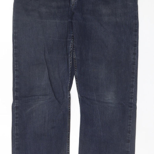 Wrangler Men's Blue Straight Fit Denim Jeans 34W 30L Regular