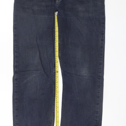 Wrangler Men's Blue Straight Fit Denim Jeans 34W 30L Regular