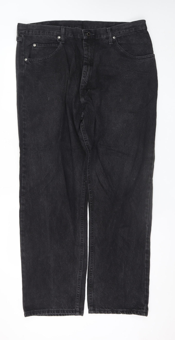 Wrangler Men's Black 40x30 Relaxed Fit Straight Leg Jeans