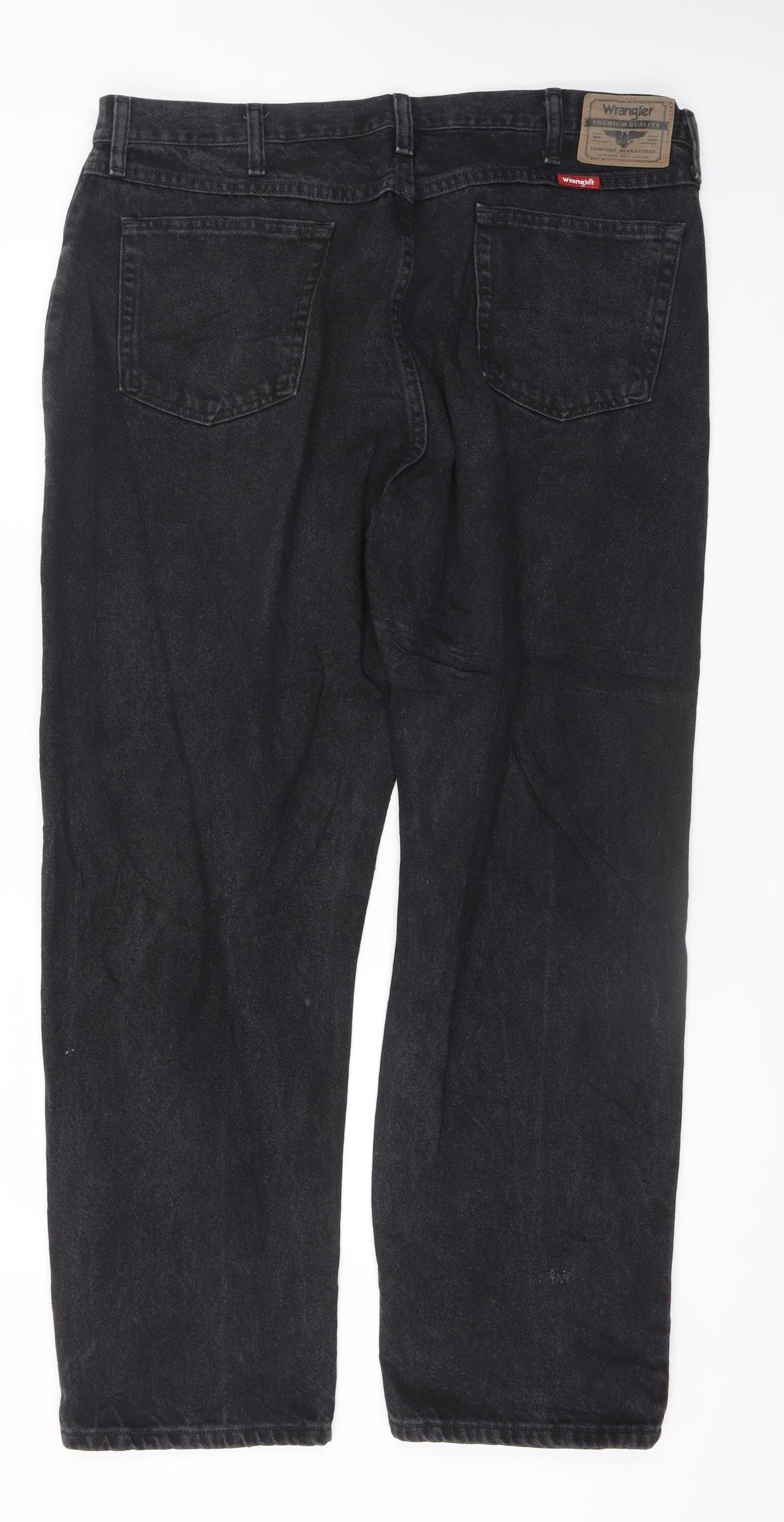 Wrangler Men's Black 40x30 Relaxed Fit Straight Leg Jeans