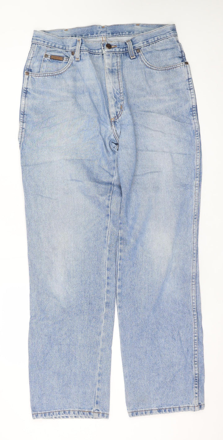 Wrangler Men's Blue Light Wash Straight Leg Jeans W34 L32