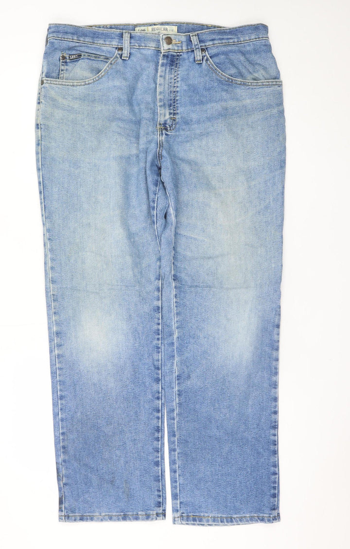 Lee Men's Blue Straight Leg Denim Jeans 38W 30L Regular Fit