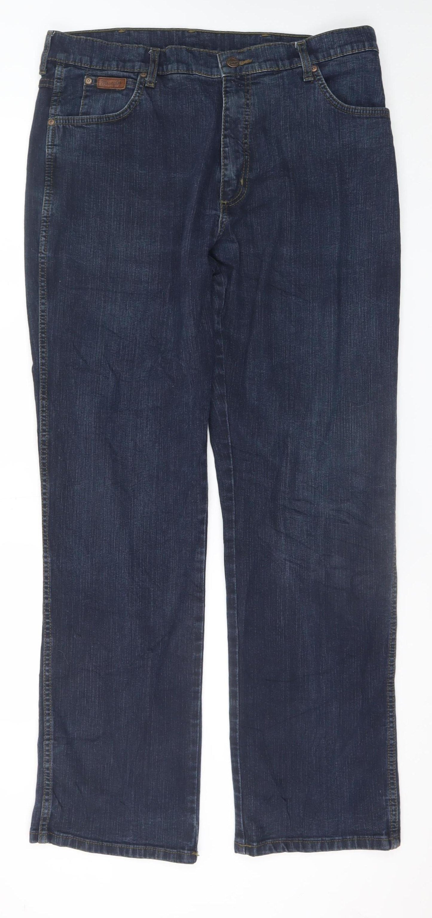 Wrangler Mens Blue Texas Stretch Straight Leg Jeans W38 L34