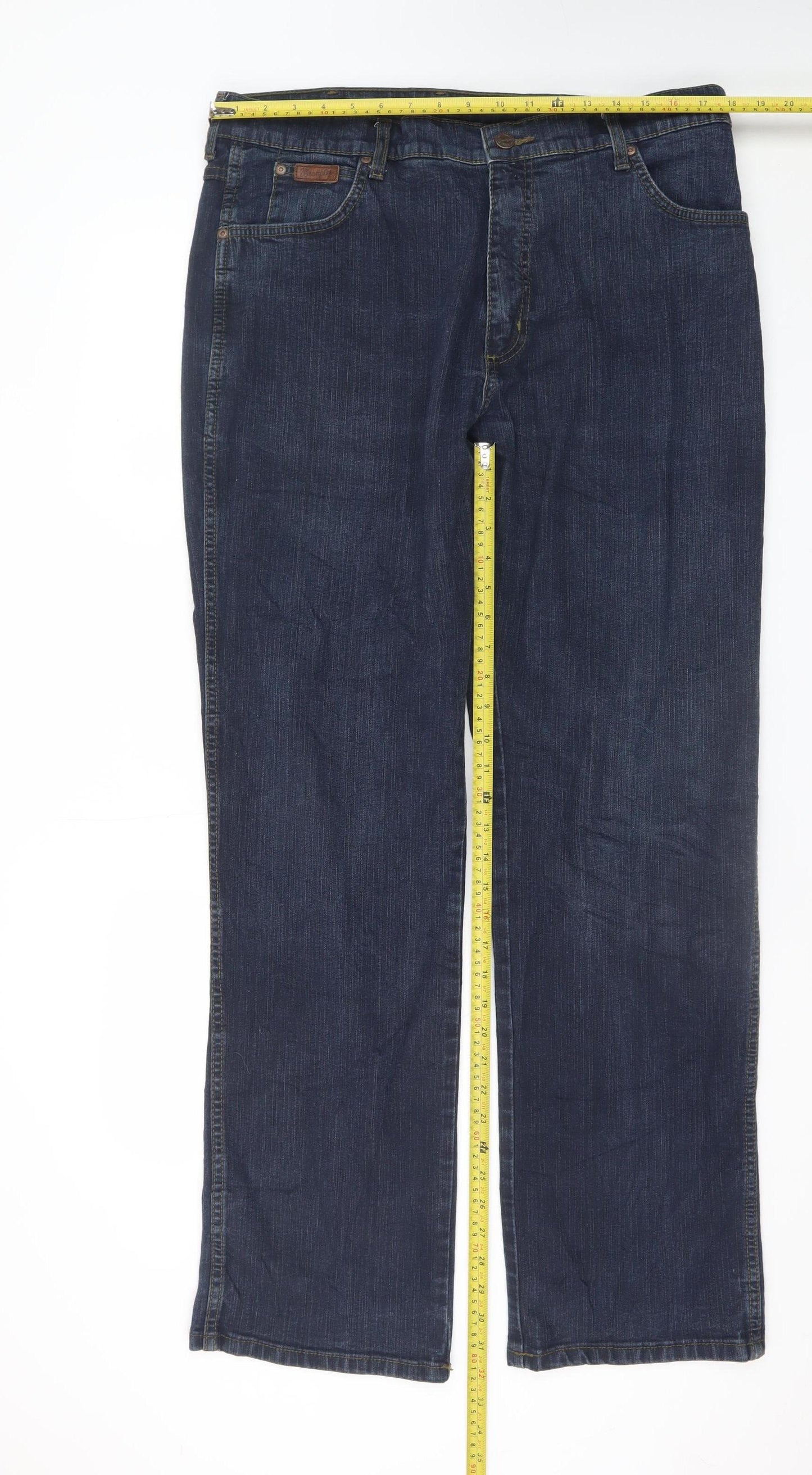 Wrangler Mens Blue Texas Stretch Straight Leg Jeans W38 L34