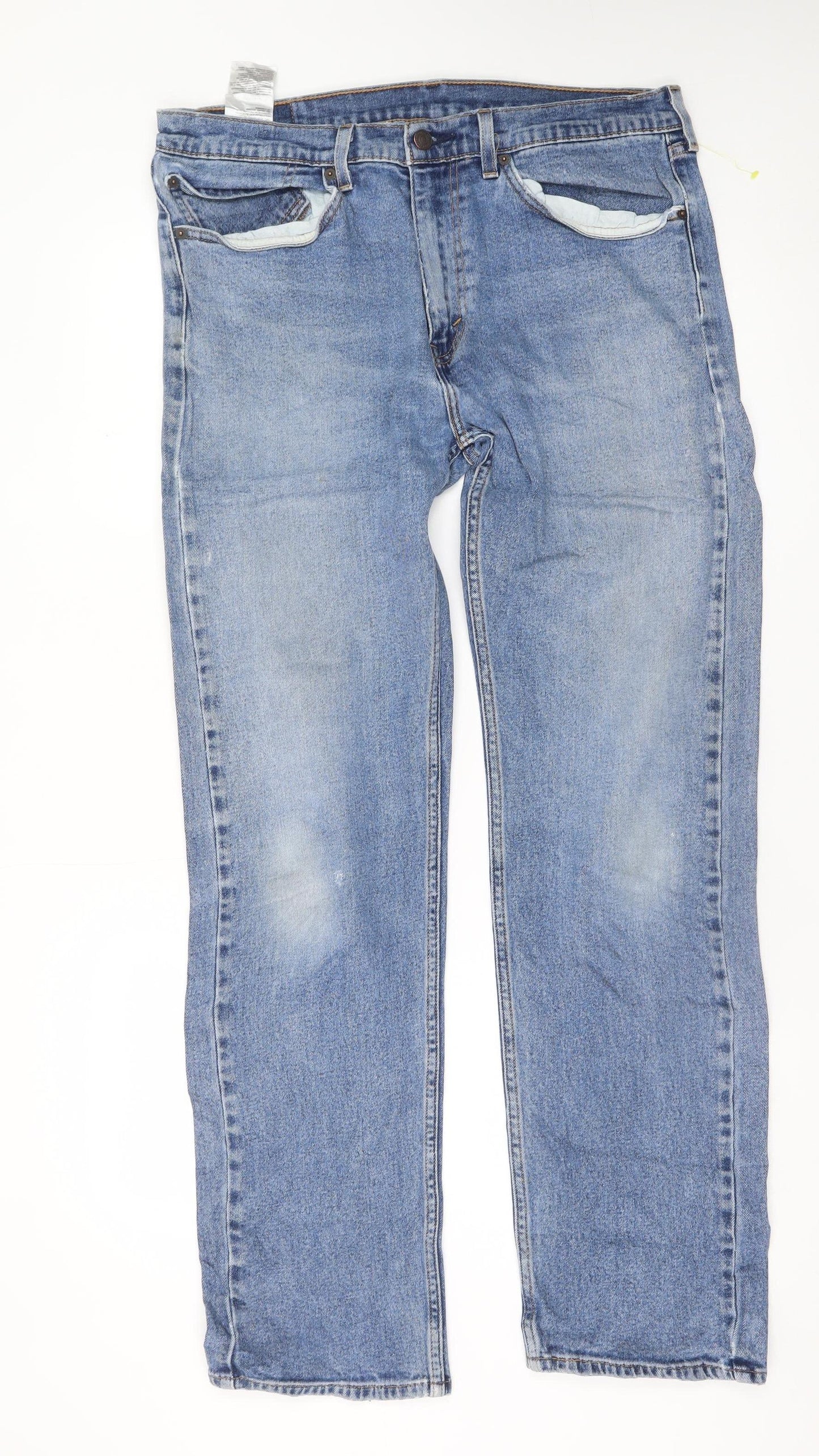 Levi's Men's Blue Straight Leg Denim Jeans W34 L32 Regular Fit
