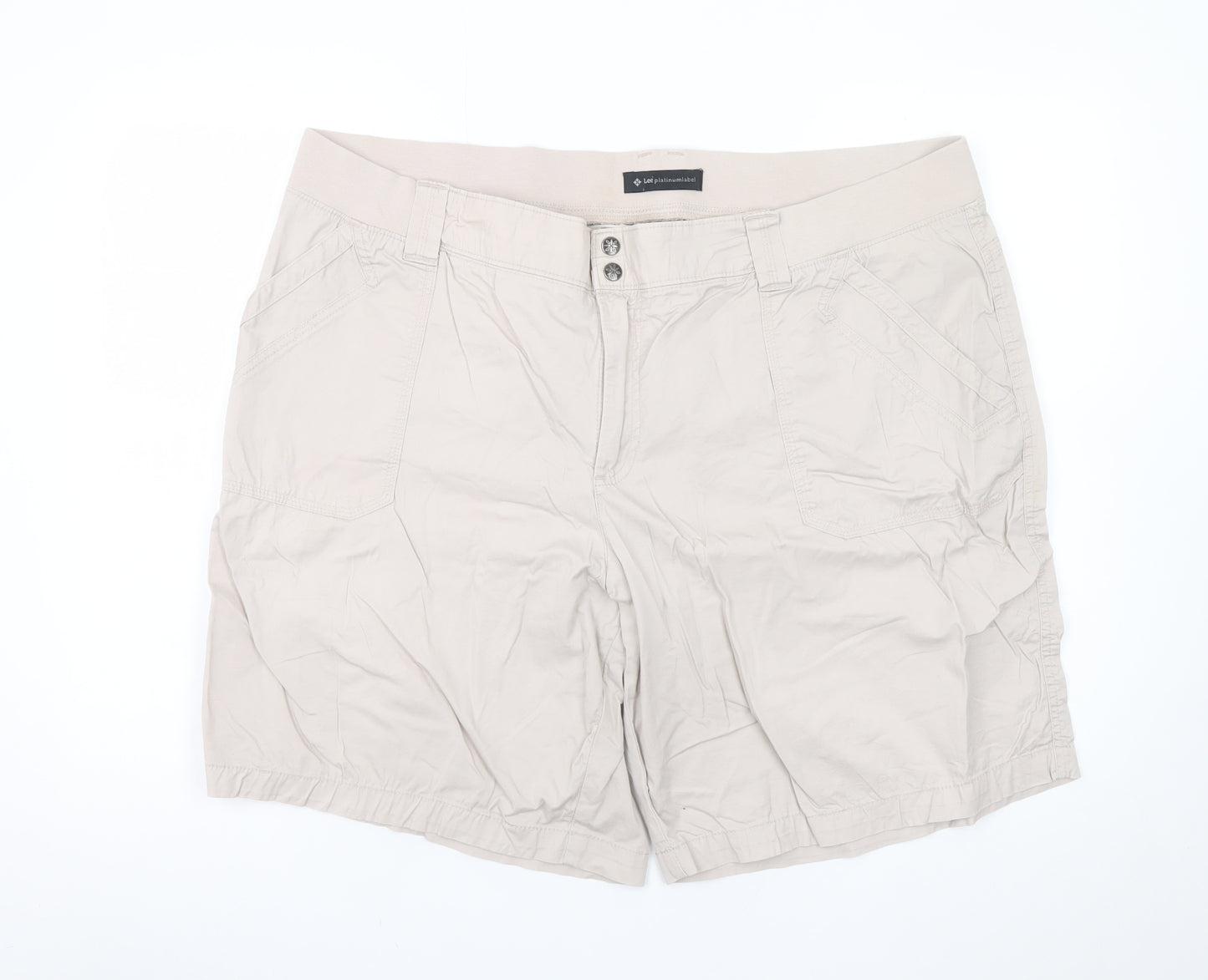 Lee Platinum Label Men's Beige Cargo Shorts Size 24W Cotton Blend