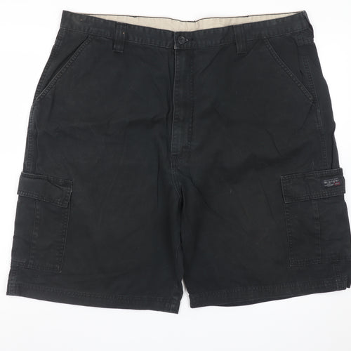 Wrangler Men Black Cargo Shorts Size XL 42in Cotton Workwear