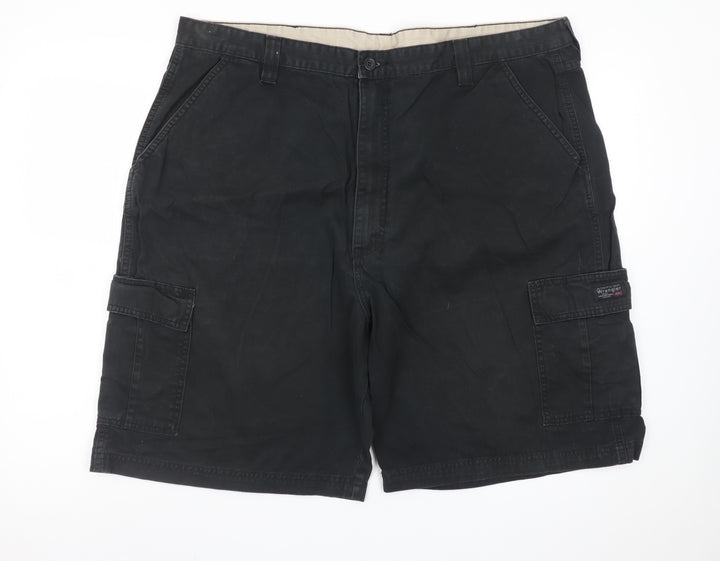 Wrangler Men Black Cargo Shorts Size XL 42in Cotton Workwear