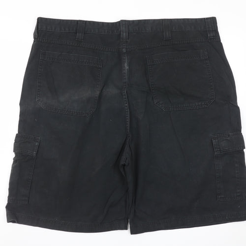 Wrangler Men Black Cargo Shorts Size XL 42in Cotton Workwear