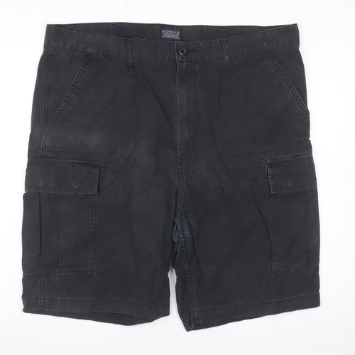 Marks and Spencer Men's Black Cargo Shorts W40 Cotton Casual