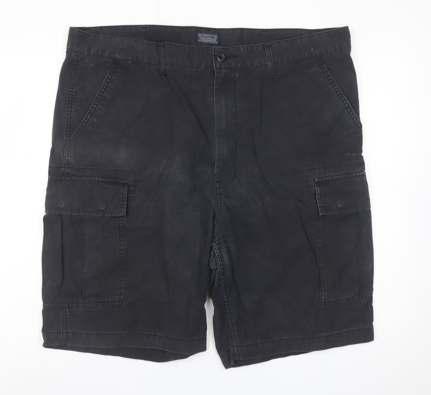 Marks and Spencer Men's Black Cargo Shorts W40 Cotton Casual