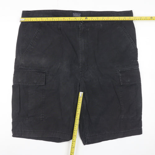 Marks and Spencer Men's Black Cargo Shorts W40 Cotton Casual