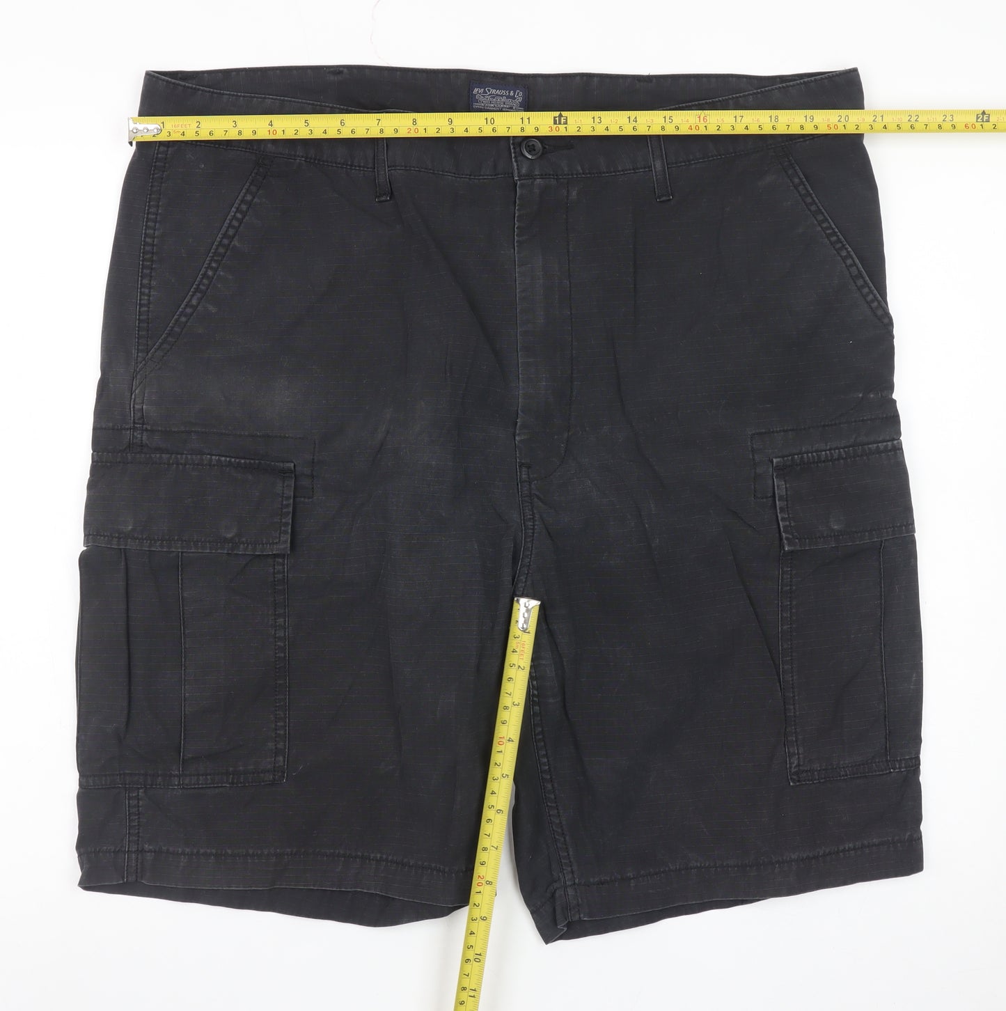 Marks and Spencer Men's Black Cargo Shorts W40 Cotton Casual