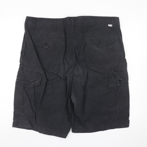 Marks and Spencer Men's Black Cargo Shorts W40 Cotton Casual