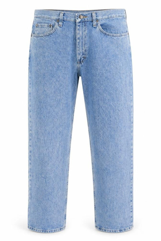 Front view of Wrangler Men Blue 33x30 Straight Fit Denim Jeans Classic Cotton
