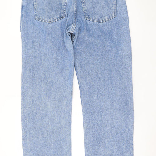 Wrangler Men Blue 33x30 Straight Fit Denim Jeans Classic Cotton