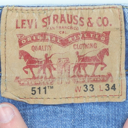 Levi's 511 Men's Blue Slim Straight Denim Jeans W33 L34