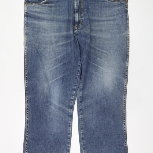 Wrangler Mens Blue 42x34 Texas Stretch Regular Straight Jeans