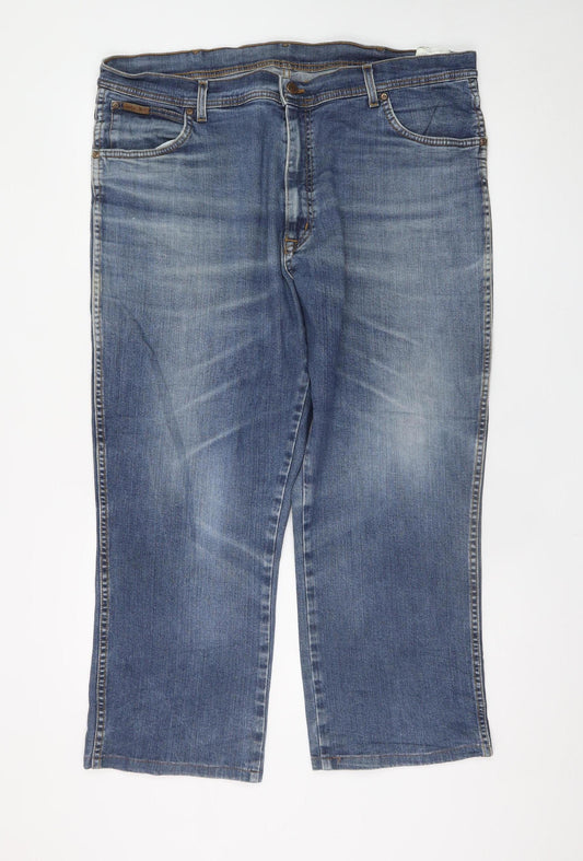 Wrangler Mens Blue 42x34 Texas Stretch Regular Straight Jeans