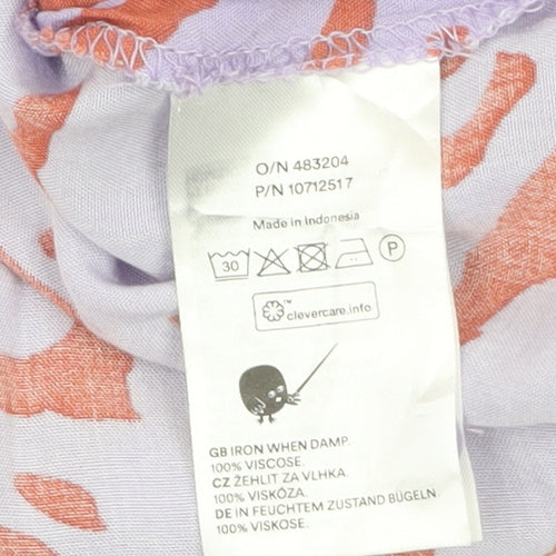 Monki Women’s Multicoloured Cropped Viscose Button-Up Shirt M