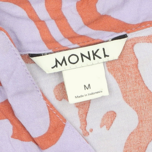 Monki Women’s Multicoloured Cropped Viscose Button-Up Shirt M