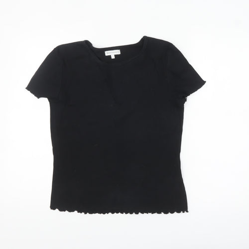 Warehouse Women's Black Size 14 Basic Stretch Jersey T-Shirt