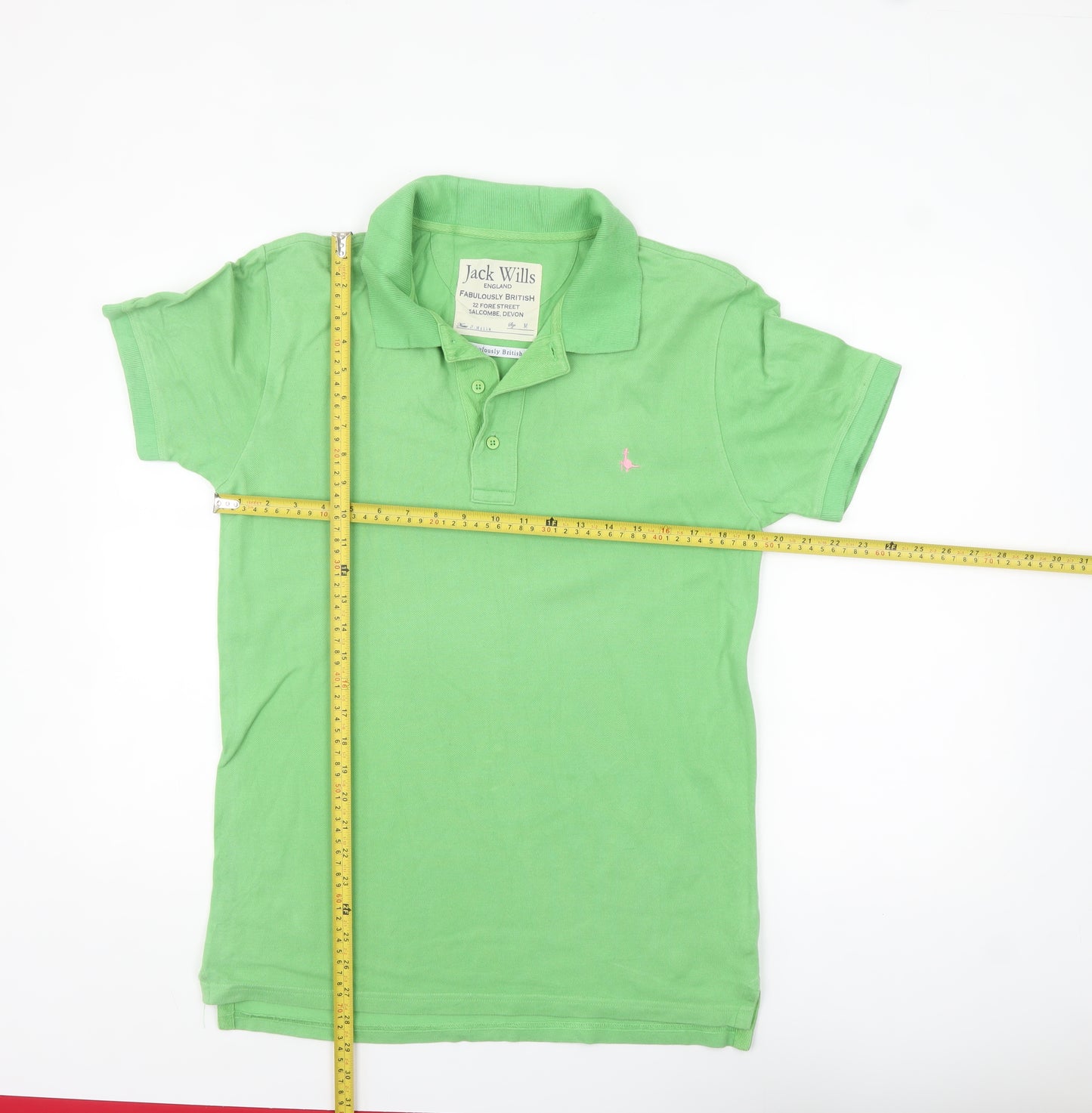 Jack Wills Men's Green Cotton Polo Shirt Size M Short Sleeve Preppy
