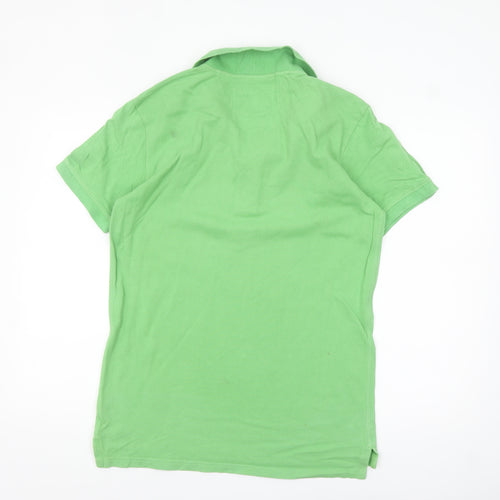 Jack Wills Men's Green Cotton Polo Shirt Size M Short Sleeve Preppy