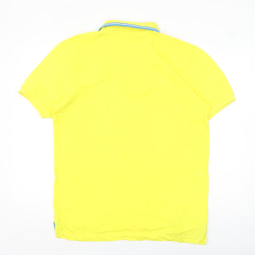 U.S. Polo Assn. Men's Yellow Cotton Short Sleeve Polo Shirt L