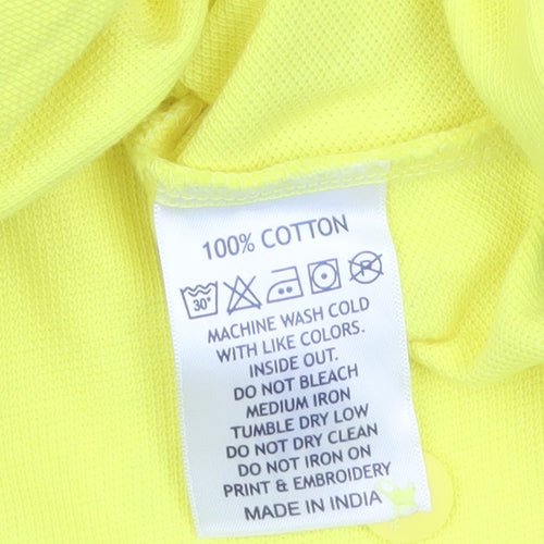 U.S. Polo Assn. Men's Yellow Cotton Short Sleeve Polo Shirt L