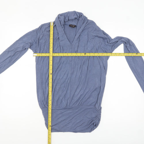 Phase Eight Women’s Blue Viscose Cowl Neck Long Sleeve Tunic Top M