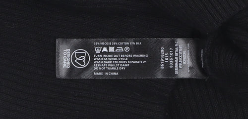 Jasper Conran Women Black Size 10 Viscose Silk Blend Button Cardigan