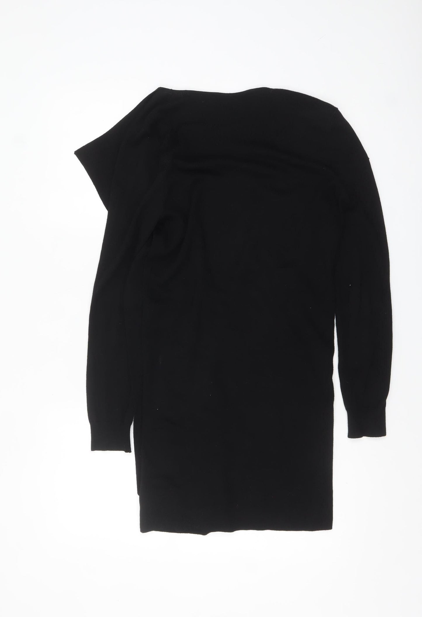 Marks and Spencer Women Black Small Open Knit Long Sleeve Cardigan