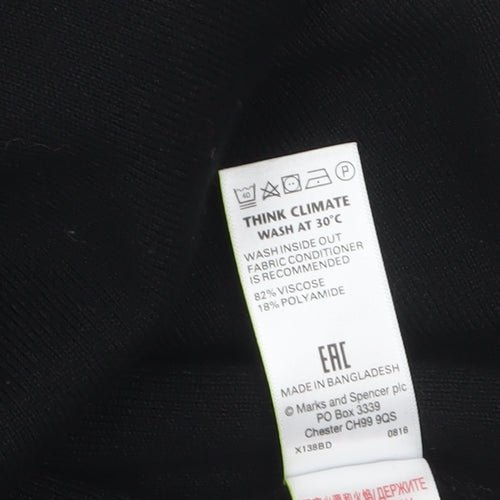 Marks and Spencer Women Black Small Open Knit Long Sleeve Cardigan
