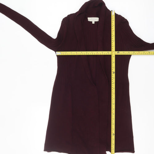 Debenhams Womens Purple Open Front Long Sleeve Cardigan Size 10