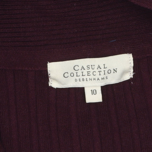 Debenhams Womens Purple Open Front Long Sleeve Cardigan Size 10