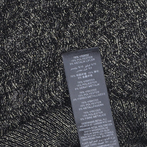 Betty Jackson Black Women's Size 10 Black Metallic Knit Boat Neck Jumper