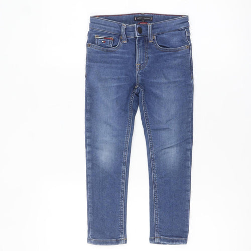 Tommy Hilfiger Boys Blue Skinny Denim Jeans 4-5 Years Adjustable Waist