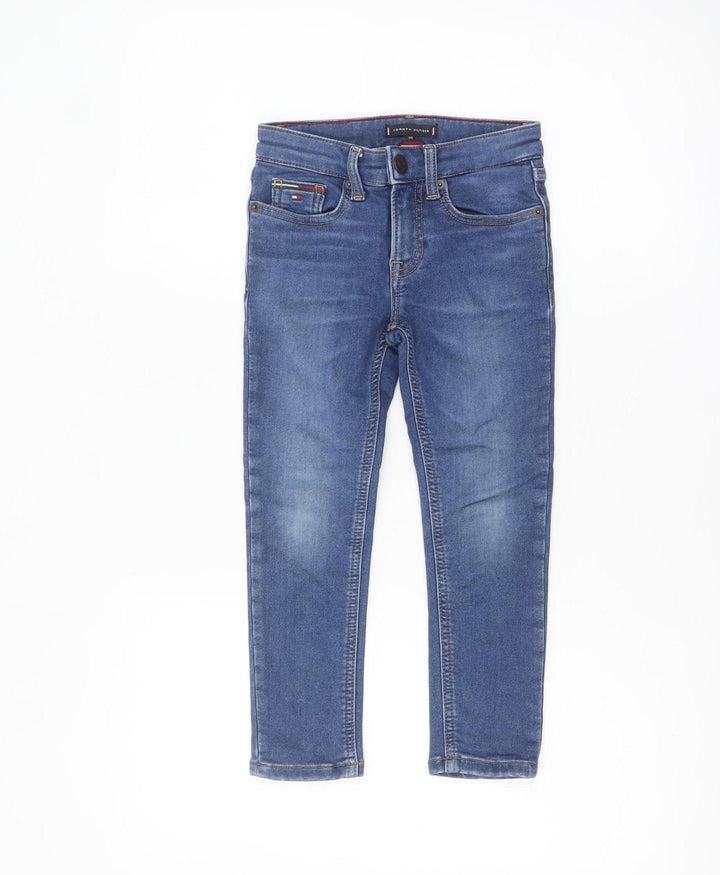 Tommy Hilfiger Boys Blue Skinny Denim Jeans 4-5 Years Adjustable Waist
