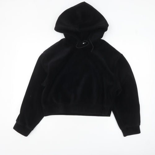 Weekday Womens Black Velour Pullover Hoodie Size S
