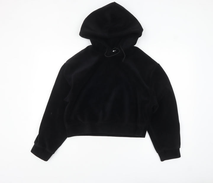 Weekday Womens Black Velour Pullover Hoodie Size S