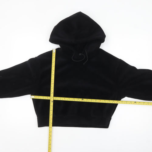 Weekday Womens Black Velour Pullover Hoodie Size S