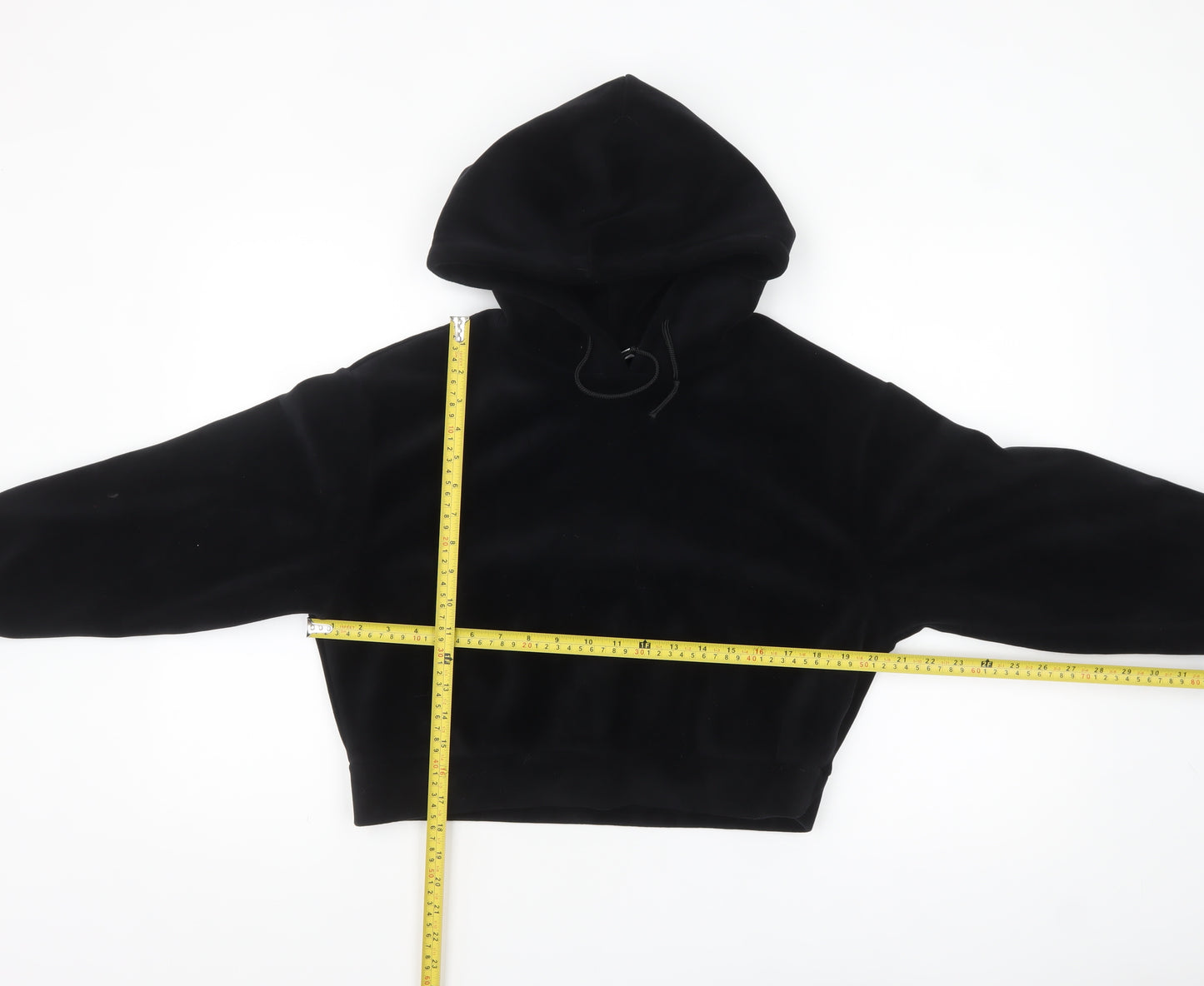 Weekday Womens Black Velour Pullover Hoodie Size S