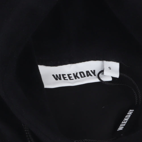 Weekday Womens Black Velour Pullover Hoodie Size S