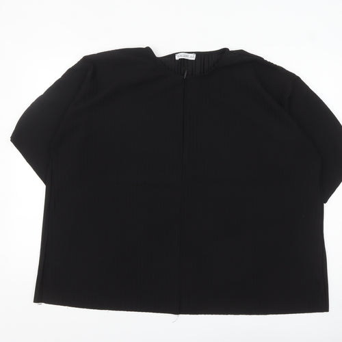 Gallery Women’s Black XL Basic Stretch Short Sleeve Blouse