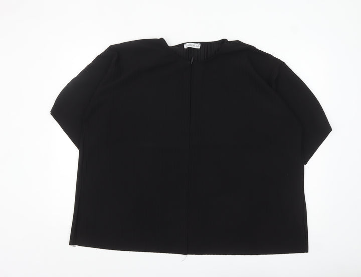 Gallery Women’s Black XL Basic Stretch Short Sleeve Blouse