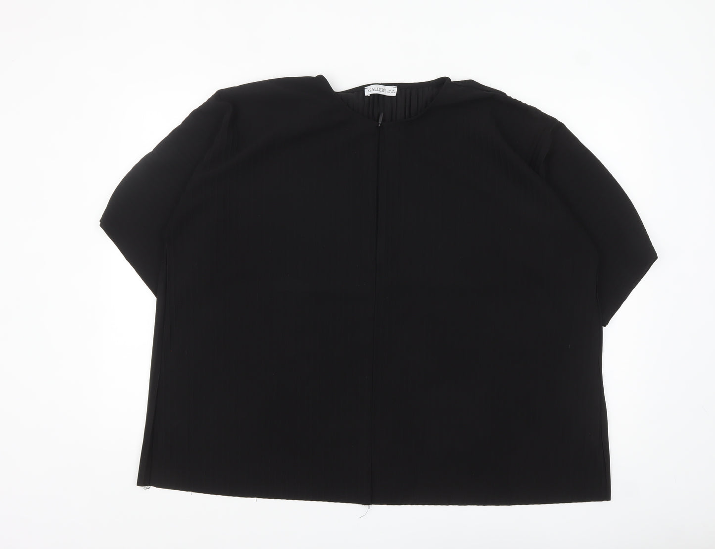 Gallery Women’s Black XL Basic Stretch Short Sleeve Blouse